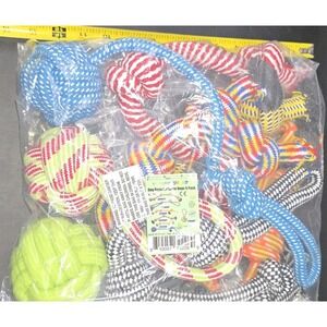 Lot Of 8 Dog Rope Toys 7 Ropes 3.3" To 25" 1 Ball Large